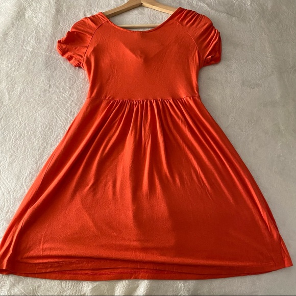 Stretchy Coral Mini Dress - Picture 5 of 11